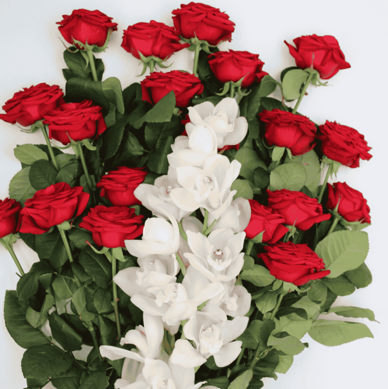 Mazzo di rose e orchidee passioni