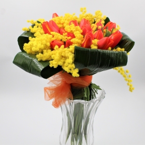 Bouquet di Tulipani e Mimosa