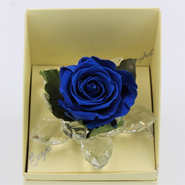 Rosa Blu Stabilizzata in Petali di cristallo dettaglio cris