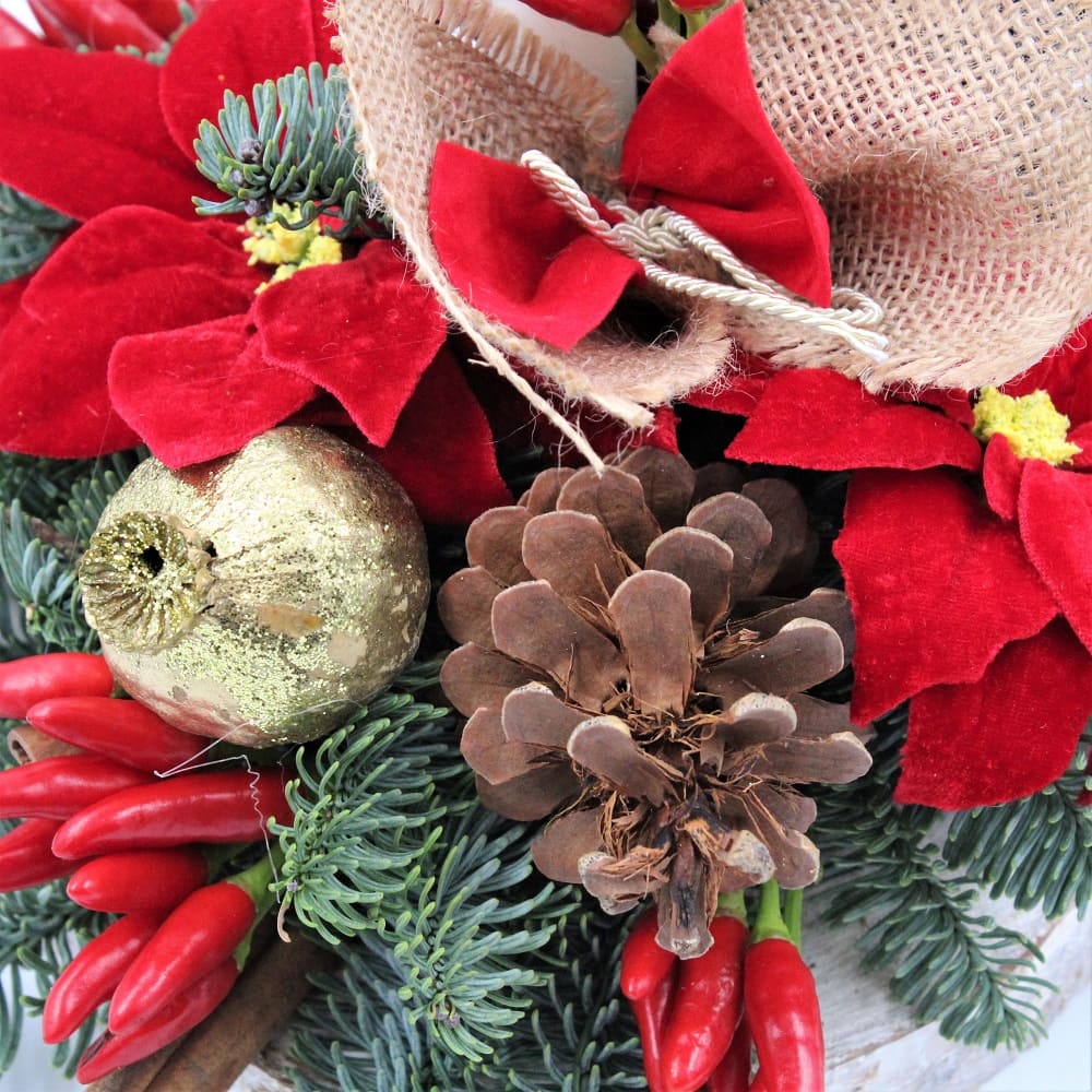 Centro Tavola Natalizio candela Bianca dett sx