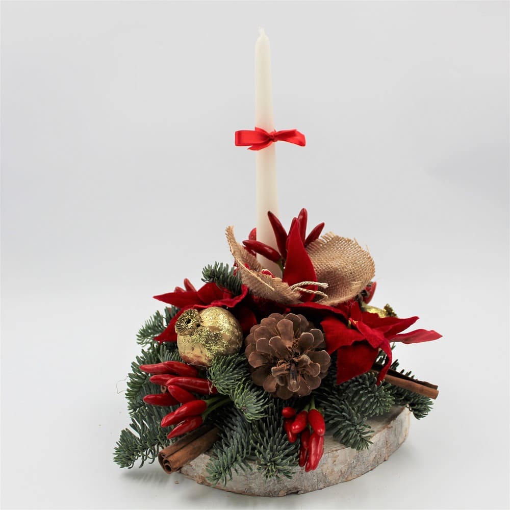 Centro Tavola Natalizio candela Bianca zomm Centro Tavola Natalizio candela Bianca zomm