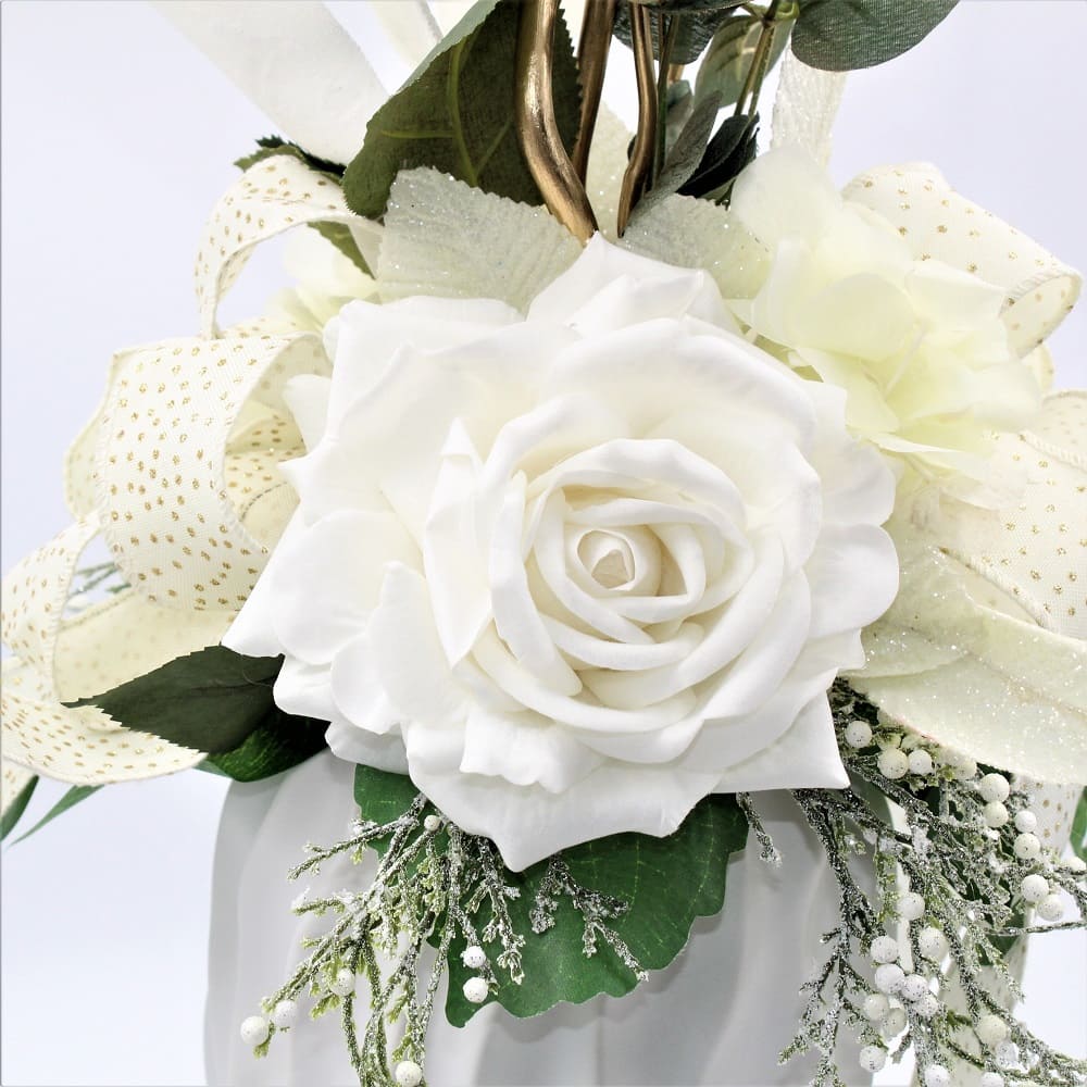 Decorazioni Casa Fiori Finti Fiori Artificiali Gardenia LESING - 3 Mazzi In  Seta Con Vaso Ceramica Bianco Gardenia Artificiale Seta, image size:1000x1000