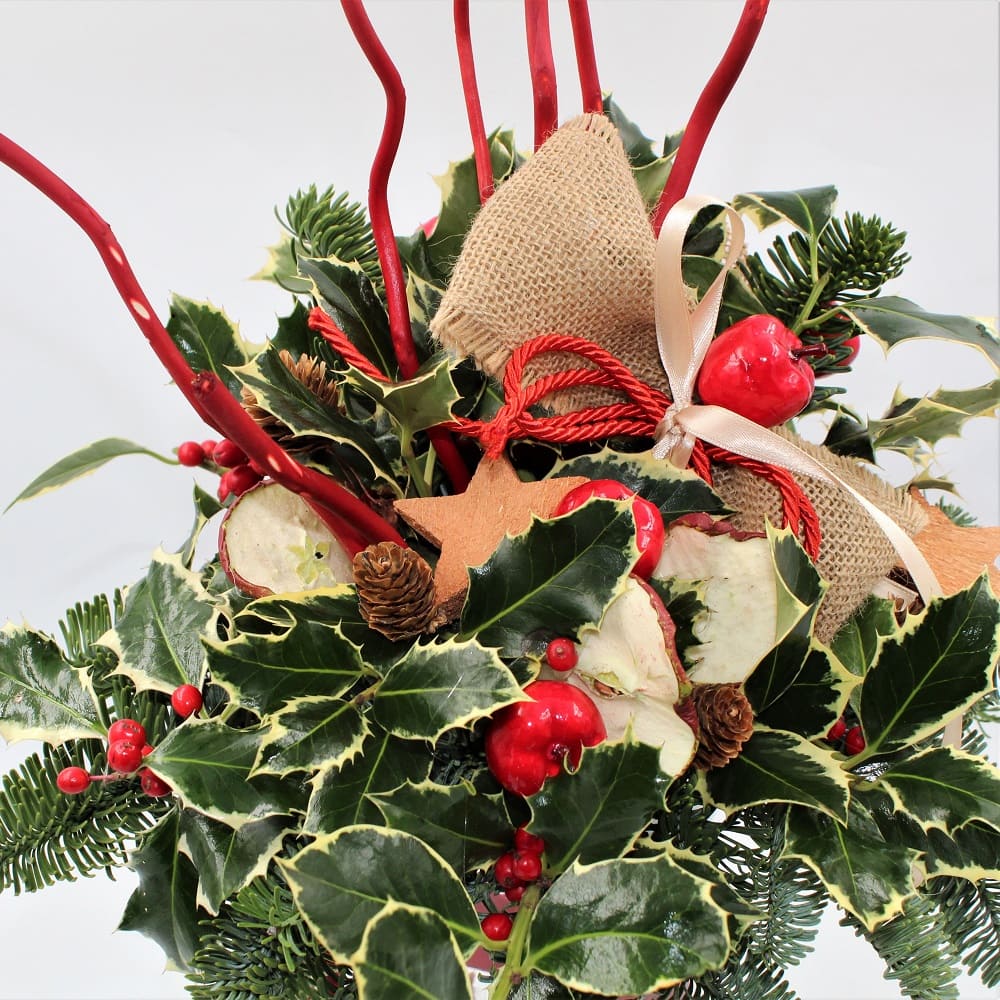 Composizione Natalizia in Calice di Vetro dett com